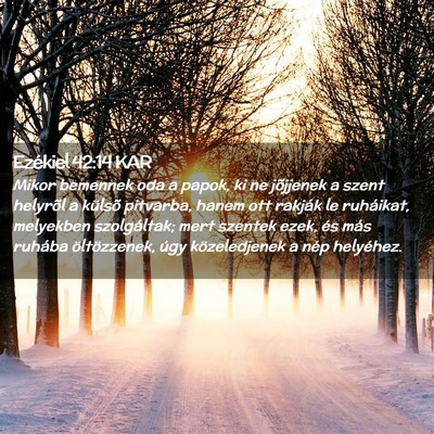 Picture 02 - Ezékiel 42:14 KAR - Mikor bemennek oda a papok, ki ne jõjjenek a - Bible Verse Picture