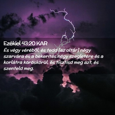 Picture 02 - Ezékiel 43:20 KAR - És végy vérébõl, és tedd [az oltár] négy - Bible Verse Picture