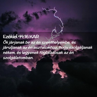 Picture 02 - Ezékiel 44:16 KAR - Õk járjanak be az én szenthelyembe, és - Bible Verse Picture