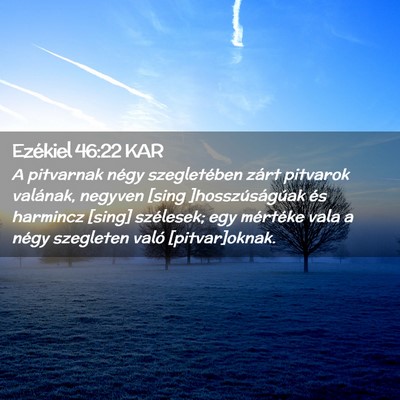 Picture 02 - Ezékiel 46:22 KAR - A pitvarnak négy szegletében zárt pitvarok - Bible Verse Picture