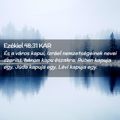 Picture 02 - Ezékiel 48:31 KAR - És a város kapui, Izráel nemzetségeinek nevei - Bible Verse Picture