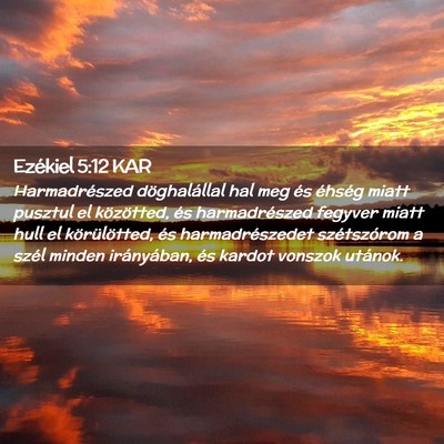 Picture 02 - Ezékiel 5:12 KAR - Harmadrészed döghalállal hal meg és éhség - Bible Verse Picture
