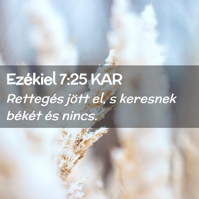 Picture 02 - Ezékiel 7:25 KAR - Rettegés jött el, s keresnek békét és - Bible Verse Picture