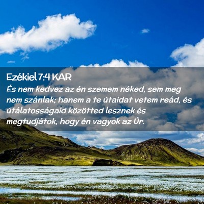 Picture 02 - Ezékiel 7:4 KAR - És nem kedvez az én szemem néked, sem meg nem - Bible Verse Picture