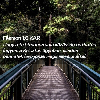 Picture 02 - Filemon 1:6 KAR - Hogy a te hitedben való közösség hathatós - Bible Verse Picture