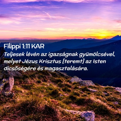 Picture 02 - Filippi 1:11 KAR - Teljesek lévén az igazságnak gyümölcsével, - Bible Verse Picture