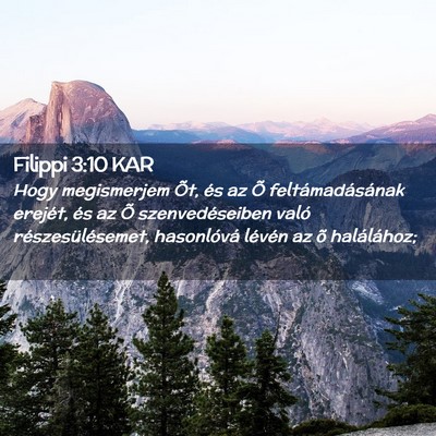 Picture 02 - Filippi 3:10 KAR - Hogy megismerjem Õt, és az Õ feltámadásának - Bible Verse Picture