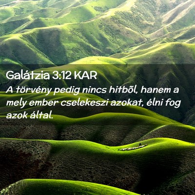 Picture 02 - Galátzia 3:12 KAR - A törvény pedig nincs hitbõl, hanem a mely - Bible Verse Picture