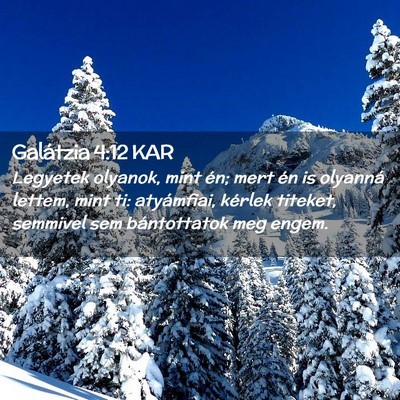 Picture 02 - Galátzia 4:12 KAR - Legyetek olyanok, mint én; mert én is olyanná - Bible Verse Picture