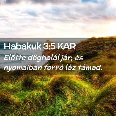 Picture 02 - Habakuk 3:5 KAR - Elõtte döghalál jár, és nyomaiban forró - Bible Verse Picture