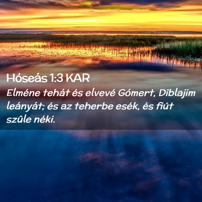 Picture 02 - Hóseás 1:3 KAR - Elméne tehát és elvevé Gómert, Diblajim - Bible Verse Picture