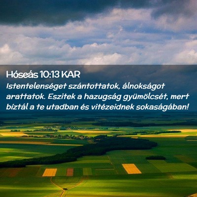 Picture 02 - Hóseás 10:13 KAR - Istentelenséget szántottatok, álnokságot - Bible Verse Picture