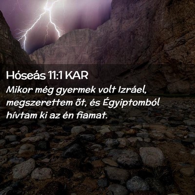 Picture 02 - Hóseás 11:1 KAR - Mikor még gyermek volt Izráel, megszerettem - Bible Verse Picture