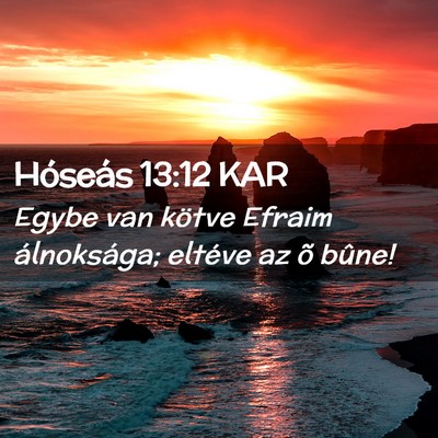 Picture 02 - Hóseás 13:12 KAR - Egybe van kötve Efraim álnoksága; eltéve az - Bible Verse Picture