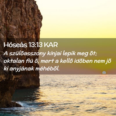 Picture 02 - Hóseás 13:13 KAR - A szülõasszony kínjai lepik meg õt; oktalan - Bible Verse Picture
