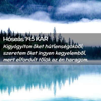 Picture 02 - Hóseás 14:5 KAR - Kigyógyítom õket hûtlenségökbõl; szeretem - Bible Verse Picture