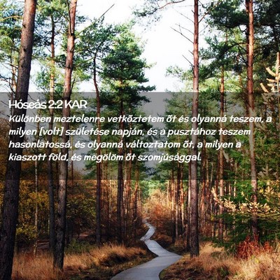 Picture 02 - Hóseás 2:2 KAR - Különben meztelenre vetkõztetem õt és - Bible Verse Picture