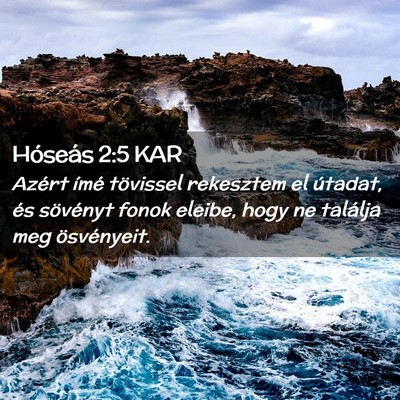 Picture 02 - Hóseás 2:5 KAR - Azért ímé tövissel rekesztem el útadat, és - Bible Verse Picture