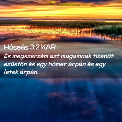 Picture 02 - Hóseás 3:2 KAR - És megszerzém azt magamnak tizenöt ezüstön - Bible Verse Picture