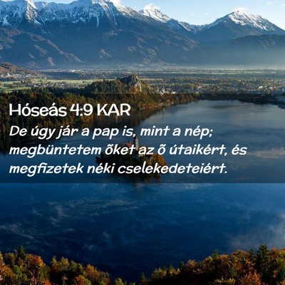Picture 02 - Hóseás 4:9 KAR - De úgy jár a pap is, mint a nép; megbüntetem - Bible Verse Picture