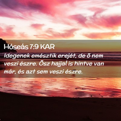 Picture 02 - Hóseás 7:9 KAR - Idegenek emésztik erejét, de õ nem veszi - Bible Verse Picture