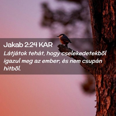 Picture 02 - Jakab 2:24 KAR - Látjátok tehát, hogy cselekedetekbõl igazul - Bible Verse Picture