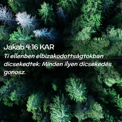 Picture 02 - Jakab 4:16 KAR - Ti ellenben elbizakodottságtokban dicsekedtek: - Bible Verse Picture