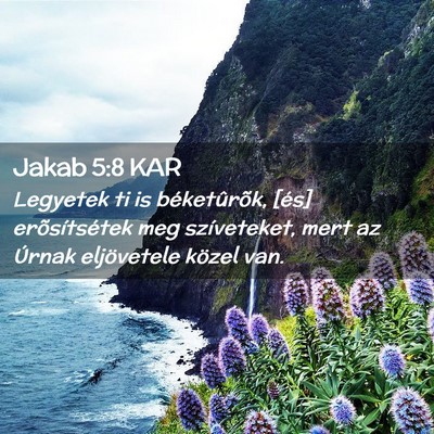 Picture 02 - Jakab 5:8 KAR - Legyetek ti is béketûrõk, [és] erõsítsétek - Bible Verse Picture