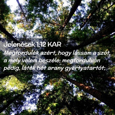 Picture 02 - Jelenések 1:12 KAR - Megfordulék azért, hogy lássam a szót, a mely - Bible Verse Picture