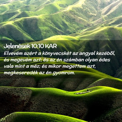 Picture 02 - Jelenések 10:10 KAR - Elvevém azért a könyvecskét az angyal - Bible Verse Picture