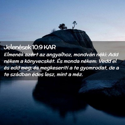 Picture 02 - Jelenések 10:9 KAR - Elmenék azért az angyalhoz, mondván néki: Add - Bible Verse Picture