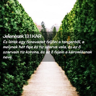 Picture 02 - Jelenések 13:1 KAR - És láték egy fenevadat feljõni a tengerbõl, - Bible Verse Picture