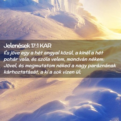 Picture 02 - Jelenések 17:1 KAR - És jöve egy a hét angyal közül, a kinél a - Bible Verse Picture