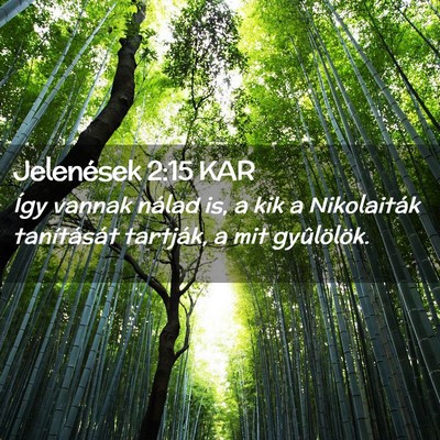 Picture 02 - Jelenések 2:15 KAR - Így vannak nálad is, a kik a Nikolaiták - Bible Verse Picture