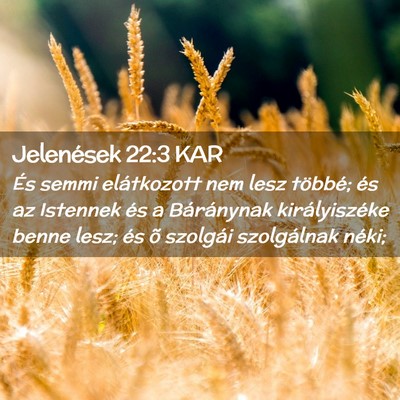 Picture 02 - Jelenések 22:3 KAR - És semmi elátkozott nem lesz többé; és az - Bible Verse Picture