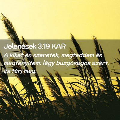 Picture 02 - Jelenések 3:19 KAR - A kiket én szeretek, megfeddem és megfenyítem: - Bible Verse Picture