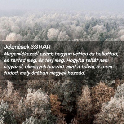 Picture 02 - Jelenések 3:3 KAR - Megemlékezzél azért, hogyan vetted és - Bible Verse Picture