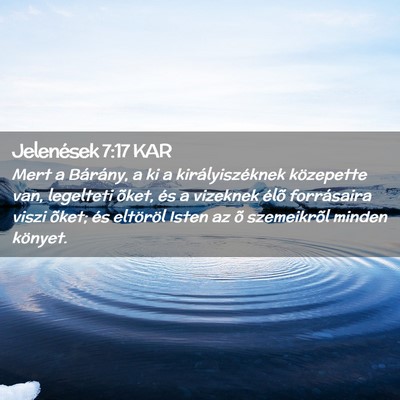 Picture 02 - Jelenések 7:17 KAR - Mert a Bárány, a ki a királyiszéknek - Bible Verse Picture