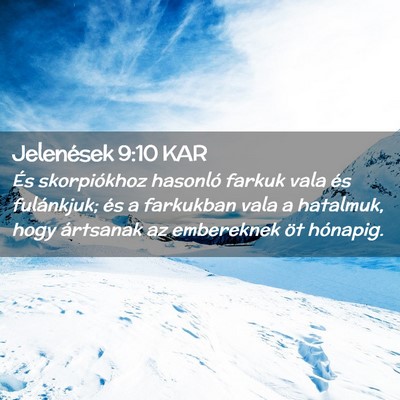 Picture 02 - Jelenések 9:10 KAR - És skorpiókhoz hasonló farkuk vala és - Bible Verse Picture
