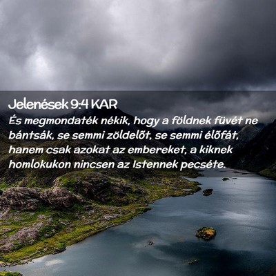 Picture 02 - Jelenések 9:4 KAR - És megmondaték nékik, hogy a földnek füvét - Bible Verse Picture