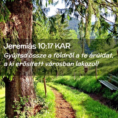 Picture 02 - Jeremiás 10:17 KAR - Gyûjtsd össze a földrõl a te árúidat, a ki - Bible Verse Picture