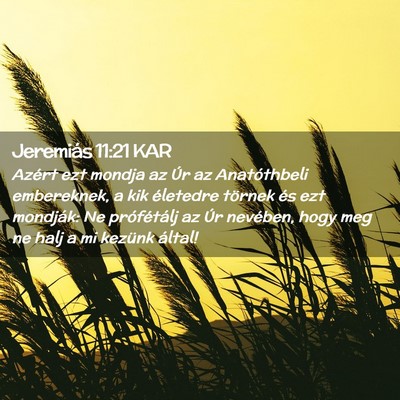 Picture 02 - Jeremiás 11:21 KAR - Azért ezt mondja az Úr az Anatóthbeli - Bible Verse Picture