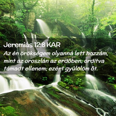 Picture 02 - Jeremiás 12:8 KAR - Az én örökségem olyanná lett hozzám, mint - Bible Verse Picture