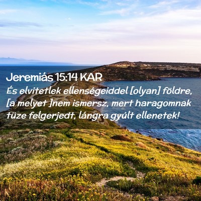 Picture 02 - Jeremiás 15:14 KAR - És elvitetlek ellenségeiddel [olyan] földre, - Bible Verse Picture