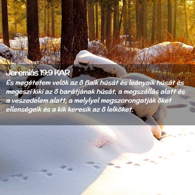 Picture 02 - Jeremiás 19:9 KAR - És megétetem velök az õ fiaik húsát és - Bible Verse Picture