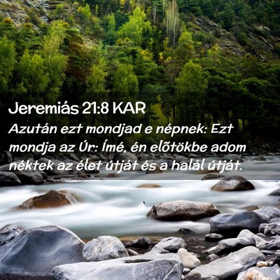 Picture 02 - Jeremiás 21:8 KAR - Azután ezt mondjad e népnek: Ezt mondja az Úr: - Bible Verse Picture