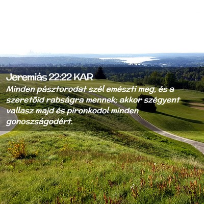 Picture 02 - Jeremiás 22:22 KAR - Minden pásztorodat szél emészti meg, és a - Bible Verse Picture
