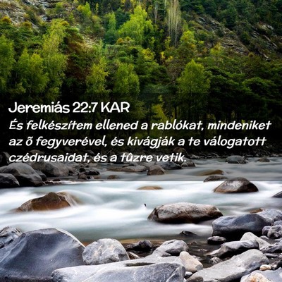 Picture 02 - Jeremiás 22:7 KAR - És felkészítem ellened a rablókat, mindeniket - Bible Verse Picture