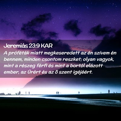Picture 02 - Jeremiás 23:9 KAR - A próféták miatt megkeseredett az én szívem - Bible Verse Picture
