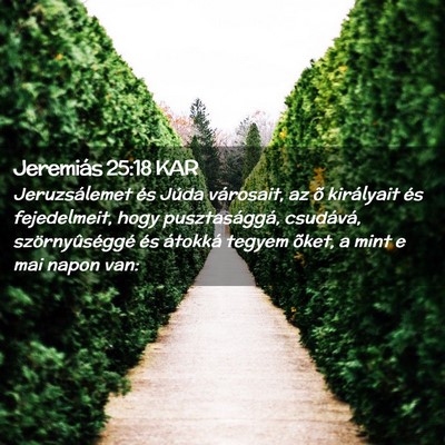 Picture 02 - Jeremiás 25:18 KAR - Jeruzsálemet és Júda városait, az õ - Bible Verse Picture
